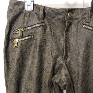 Zara Snakeskin Zip Pants